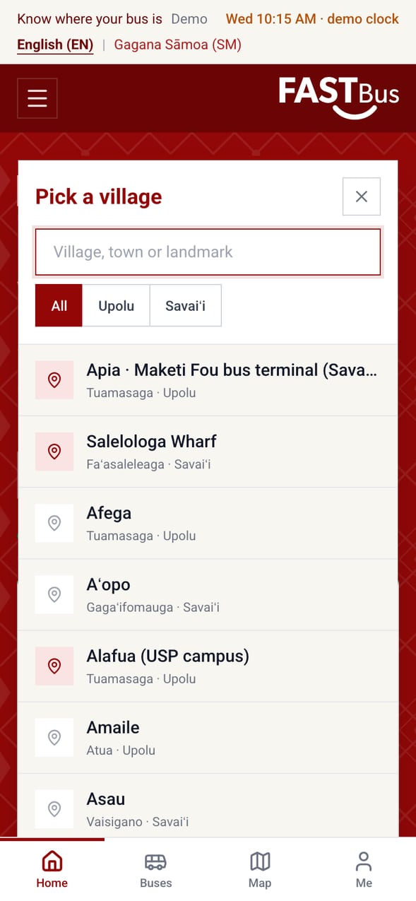 bus-results-mobile screenshot